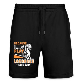 Lacrosse I Play Lacrosse - Stanley/Stella Trainer Unisex Organic Jogging Shorts - black - Front - Nik (191cm) & Marisol (170cm)