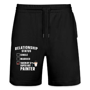 House Painter Decorator Girlfriend - Stanley/Stella Trainer Unisex Organic Jogging Shorts - black - Front - Nik (191cm) & Marisol (170cm)