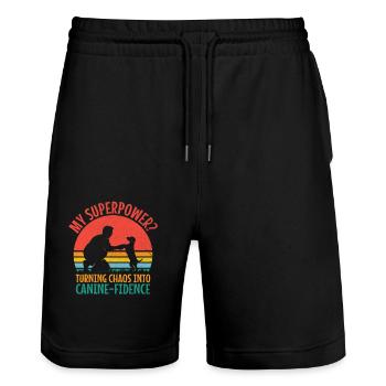 Dog Trainer Dog Training Training Dogs Pet Care Pr - Stanley/Stella Trainer Unisex Organic Jogging Shorts - black - Front - Nik (191cm) & Marisol (170cm)
