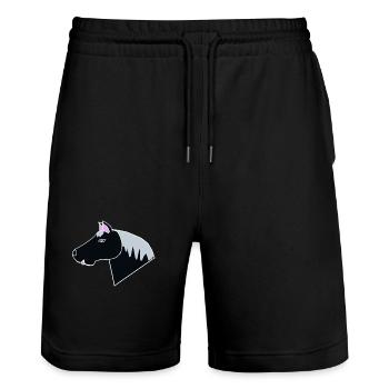 Horse Pony Horses Kids Horse Head Child Baby Ross - Stanley/Stella Trainer Unisex Organic Jogging Shorts - black - Front - Nik (191cm) & Marisol (170cm)