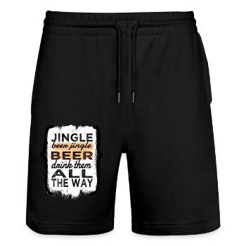 Barbe Gang Humour maladroit Ivre Père Noël Fan de dinosaures - Short de jogging bio TRAINER Stanley/Stella unisexe - noir - Devant - Nik (191cm) & Marisol (170cm)