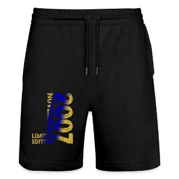 2007 November Limited Edition 16th Birthday Decoration - Stanley/Stella Trainer Unisex Organic Jogging Shorts - black - Front - Nik (191cm) & Marisol (170cm)