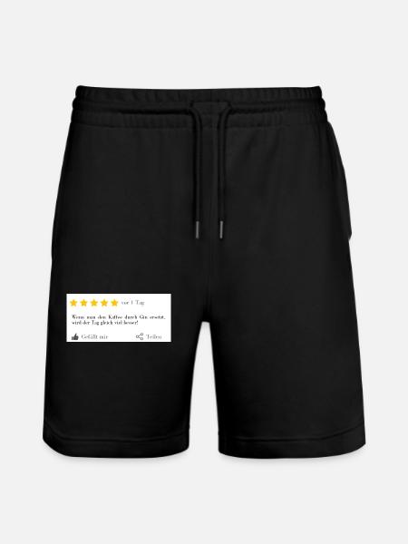Kaffee durch Gin ersetzen! - Stanley/Stella Unisex Bio Joggingshorts Trainer  - Schwarz