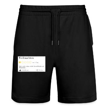 Würstchen und Kartoffelsalat - Stanley/Stella Unisex Bio Joggingshorts Trainer  - Schwarz - Vorne - Nik (191cm) & Marisol (170cm)