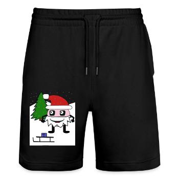 Montagnes de Saint-Nicolas Noël neige Alm traîneau - Short de jogging bio TRAINER Stanley/Stella unisexe - noir - Devant - Nik (191cm) & Marisol (170cm)
