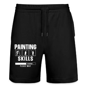 House Painter Decorator Painting - Stanley/Stella Unisex Bio Joggingshorts Trainer  - Schwarz - Vorne - Nik (191cm) & Marisol (170cm)