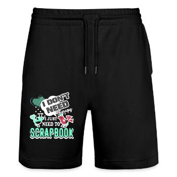 Scrapbooking I Just Need To Scrapbook - Stanley/Stella Trainer Unisex Organic Jogging Shorts - black - Front - Nik (191cm) & Marisol (170cm)