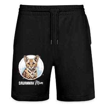 Savane - Short de jogging bio TRAINER Stanley/Stella unisexe - noir - Devant - Nik (191cm) & Marisol (170cm)