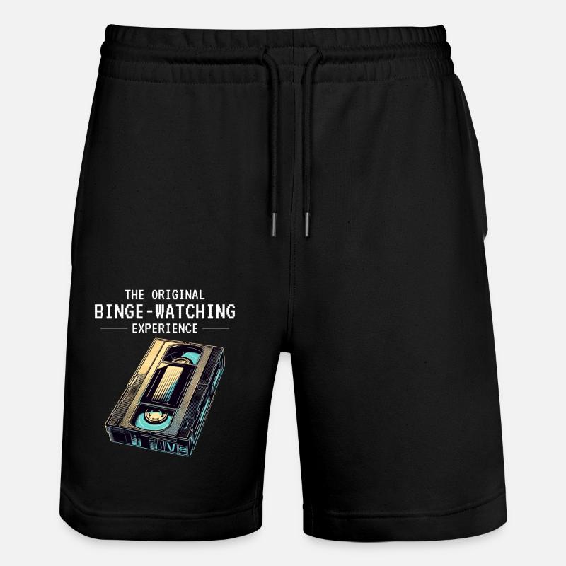 Retro VHS Kassette Nostalgisches 80er Jahre Binge-Watching - Stanley/Stella Unisex Bio Joggingshorts Trainer  - Schwarz