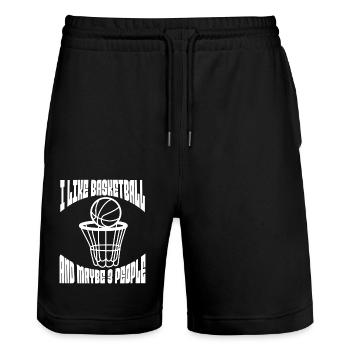 Basketball Basketballspieler Basketballteam - Stanley/Stella Unisex Bio Joggingshorts Trainer  - Schwarz - Vorne - Nik (191cm) & Marisol (170cm)
