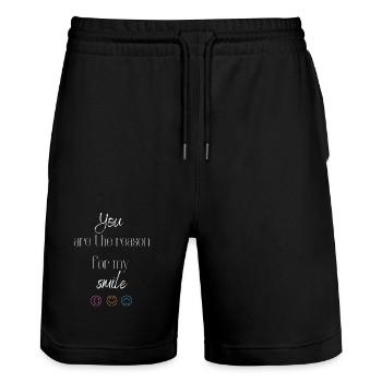 Smile - Stanley/Stella Unisex Bio Joggingshorts Trainer  - Schwarz - Vorne - Nik (191cm) & Marisol (170cm)
