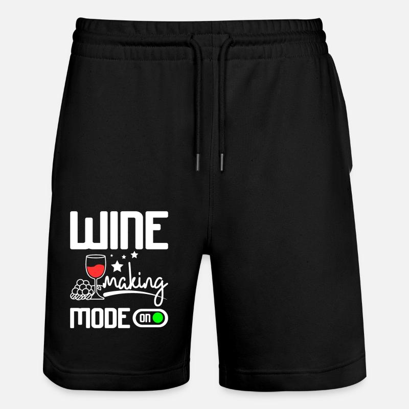 Wine making mode on - Stanley/Stella Trainer Unisex Organic Jogging Shorts - black