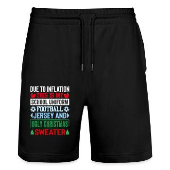 Due to inflation, this is my school uniform - Stanley/Stella Trainer Unisex Organic Jogging Shorts - black - Front - Nik (191cm) & Marisol (170cm)