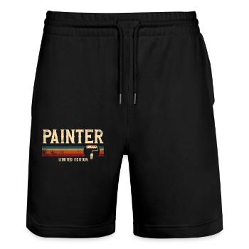 House Painter Decorator Retro - Stanley/Stella Trainer Unisex Organic Jogging Shorts - black - Front - Nik (191cm) & Marisol (170cm)