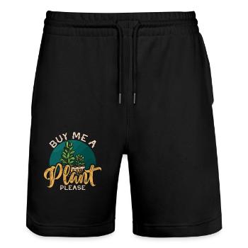 Houseplants Buy Me A Plant Please Loves Gardening - Stanley/Stella Trainer Unisex Organic Jogging Shorts - black - Front - Nik (191cm) & Marisol (170cm)