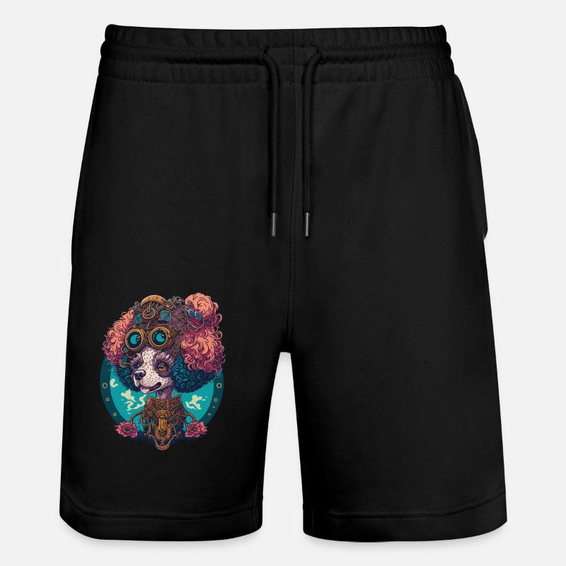 Steampunk caniche esthétique chien Design - Short de jogging bio TRAINER Stanley/Stella unisexe - noir