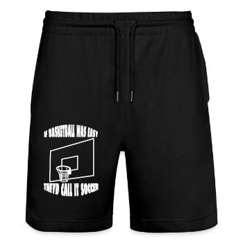 Basketball Basketballspieler Basketballteam - Stanley/Stella Unisex Bio Joggingshorts Trainer  - Schwarz - Vorne - Nik (191cm) & Marisol (170cm)