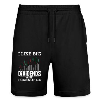 I Like Big Dividends And I Cannot Lie Stock Market - Stanley/Stella Unisex Bio Joggingshorts Trainer  - Schwarz - Vorne - Nik (191cm) & Marisol (170cm)
