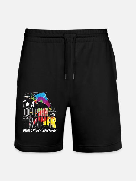Dolphin I'm A Dolphin Trainer - Stanley/Stella Trainer Unisex Organic Jogging Shorts - black