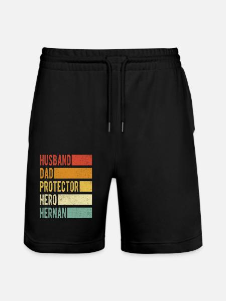 Hernan Name Dad Gift - Stanley/Stella Trainer Unisex Organic Jogging Shorts - black