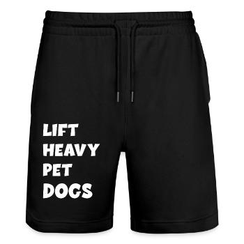 Soulever des chiens de compagnie lourds - Short de jogging bio TRAINER Stanley/Stella unisexe - noir - Devant - Nik (191cm) & Marisol (170cm)