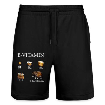 Vitamine B Bière Alcool - Short de jogging bio TRAINER Stanley/Stella unisexe - noir - Devant - Nik (191cm) & Marisol (170cm)
