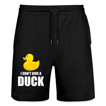 I don't give a Duck - Stanley/Stella Trainer Unisex Organic Jogging Shorts - black - Front - Nik (191cm) & Marisol (170cm)