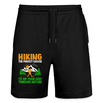 Randonnée Randonneur Alpinisme en plein air Nature Trekkin - Short de jogging bio TRAINER Stanley/Stella unisexe - noir - Devant - Nik (191cm) & Marisol (170cm)