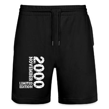 2000 novembre édition limitée 23e anniversaire décoration - Short de jogging bio TRAINER Stanley/Stella unisexe - noir - Devant - Nik (191cm) & Marisol (170cm)