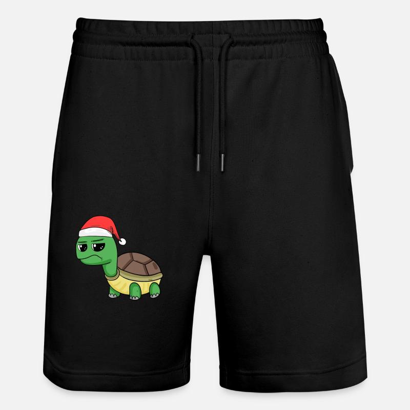 Turtle Christmas - Stanley/Stella Trainer Unisex Organic Jogging Shorts - black