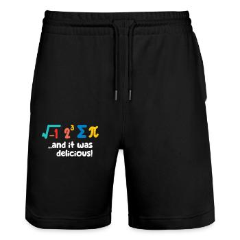 Pi Day Funny Math Lover Cute Teacher Students - Stanley/Stella Trainer Unisex Organic Jogging Shorts - black - Front - Nik (191cm) & Marisol (170cm)