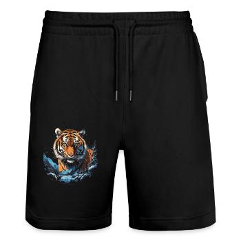 Tigre majestueux Sauvage Sauvage Puissant - Short de jogging bio TRAINER Stanley/Stella unisexe - noir - Devant - Nik (191cm) & Marisol (170cm)