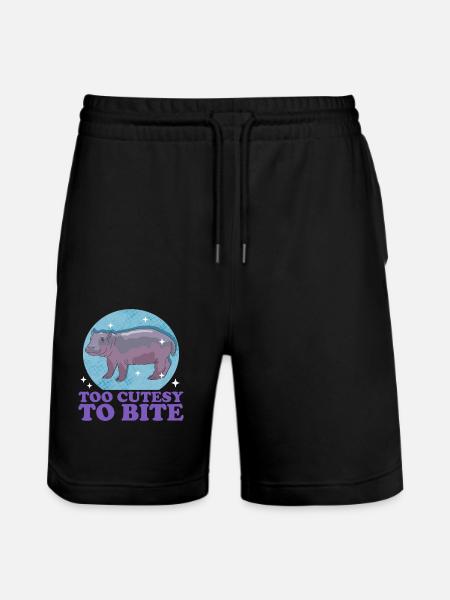 Hippopotamus Hippopotamus Hippos Baby Gift - Stanley/Stella Trainer Unisex Organic Jogging Shorts - black