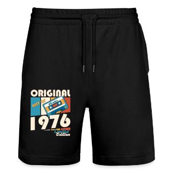 47e anniversaire Cassette novembre Vintage 1976 - Short de jogging bio TRAINER Stanley/Stella unisexe - noir - Devant - Nik (191cm) & Marisol (170cm)