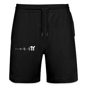 Pi Tag Symbole Heartbeat Professeur de mathématiques - Short de jogging bio TRAINER Stanley/Stella unisexe - noir - Devant - Nik (191cm) & Marisol (170cm)