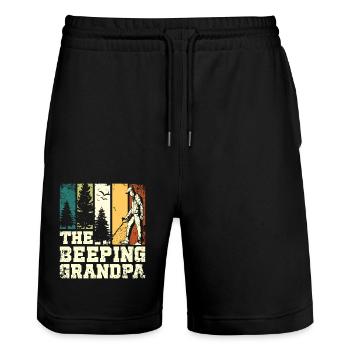 Papa Grandfather, The dirt fishing beeping grandpa - Stanley/Stella Trainer Unisex Organic Jogging Shorts - black - Front - Nik (191cm) & Marisol (170cm)