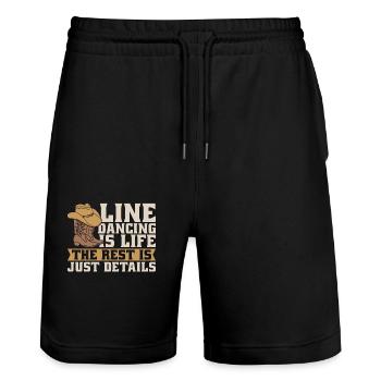 Line Dancing Is Life The Rest Is Just Cowboy Boots - Stanley/Stella Unisex Bio Joggingshorts Trainer  - Schwarz - Vorne - Nik (191cm) & Marisol (170cm)