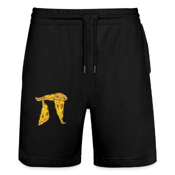 Pi Day Kinder Pizza Pie lustig Math Food Lover - Stanley/Stella Unisex Bio Joggingshorts Trainer  - Schwarz - Vorne - Nik (191cm) & Marisol (170cm)