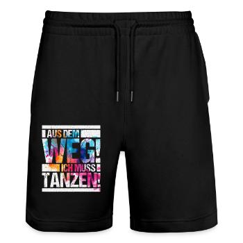 Tänzerin Festival Aus dem Weg ich muss tanzen - Stanley/Stella Unisex Bio Joggingshorts Trainer  - Schwarz - Vorne - Nik (191cm) & Marisol (170cm)
