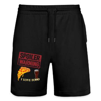 Alerte spoiler - Short de jogging bio TRAINER Stanley/Stella unisexe - noir - Devant - Nik (191cm) & Marisol (170cm)