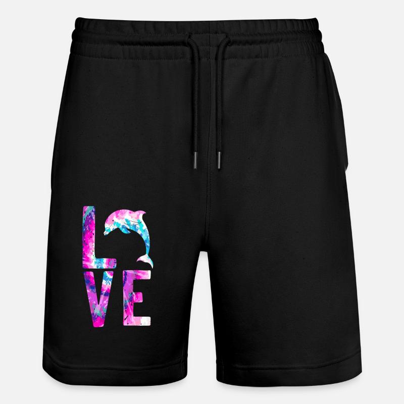 Amour aquarelle dauphin - Short de jogging bio TRAINER Stanley/Stella unisexe - noir