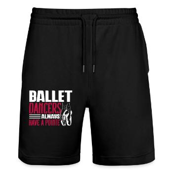 Ballet Dancer Ballet Dancers Always Have A Pointe - Stanley/Stella Trainer Unisex Organic Jogging Shorts - black - Front - Nik (191cm) & Marisol (170cm)