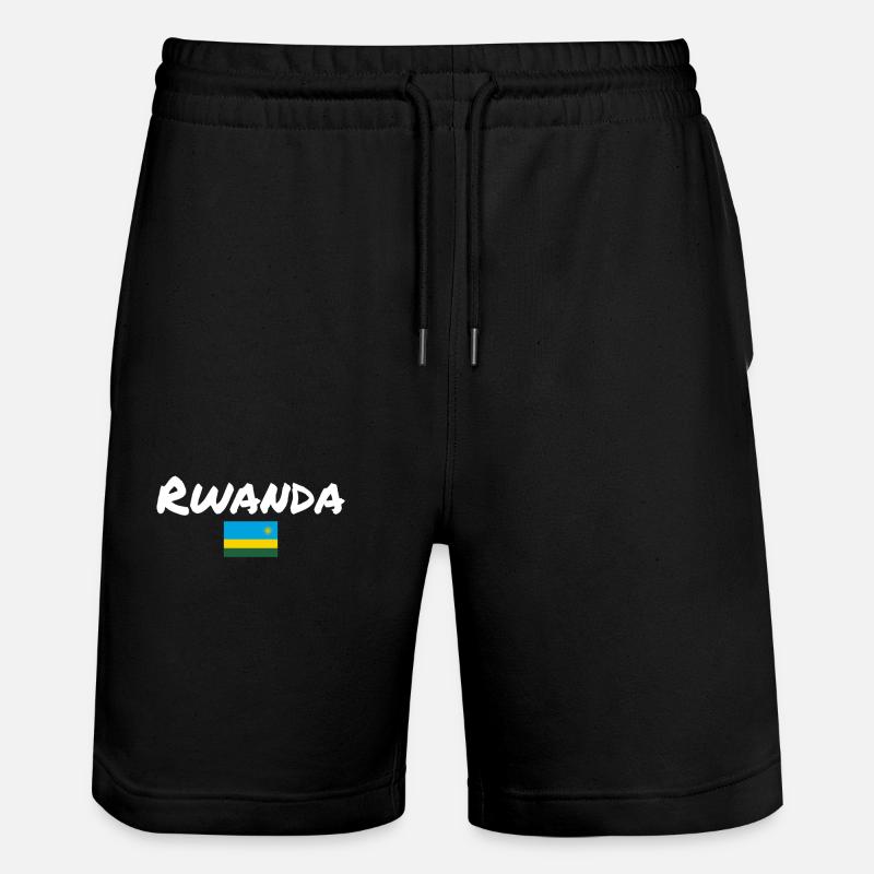 Rwanda Drapeau rwandais Rwandais - Short de jogging bio TRAINER Stanley/Stella unisexe - noir