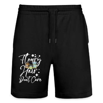 Baking bread floury hair don't care - Stanley/Stella Unisex Bio Joggingshorts Trainer  - Schwarz - Vorne - Nik (191cm) & Marisol (170cm)