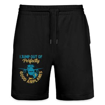Je saute d’avions parfaitement bons parachutistes pa - Short de jogging bio TRAINER Stanley/Stella unisexe - noir - Devant - Nik (191cm) & Marisol (170cm)