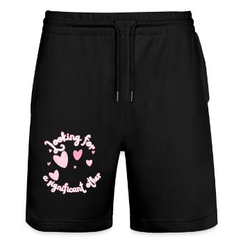 Auf der Suche nach einem Lebensgefährten - Stanley/Stella Unisex Bio Joggingshorts Trainer  - Schwarz - Vorne - Nik (191cm) & Marisol (170cm)