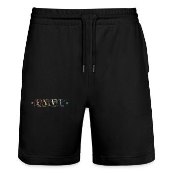 Save Diskette Retrospeichermodul Datenträger - Stanley/Stella Unisex Bio Joggingshorts Trainer  - Schwarz - Vorne - Nik (191cm) & Marisol (170cm)