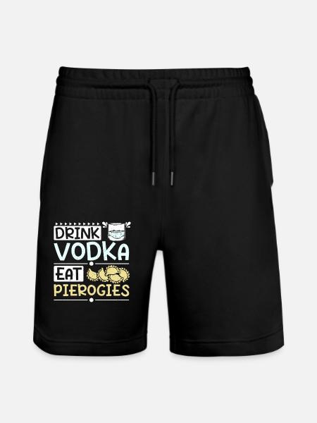 Drink vodka eat pierogies - Stanley/Stella Trainer Unisex Organic Jogging Shorts - black