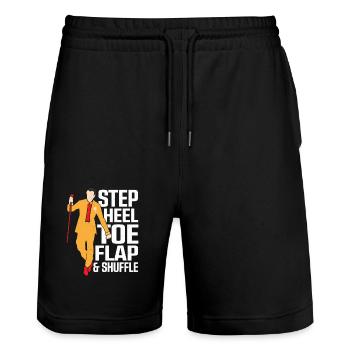 Step, Heel, Toe, Flap & Shuffle Tap Dance Tap Danc - Stanley/Stella Trainer Unisex Organic Jogging Shorts - black - Front - Nik (191cm) & Marisol (170cm)