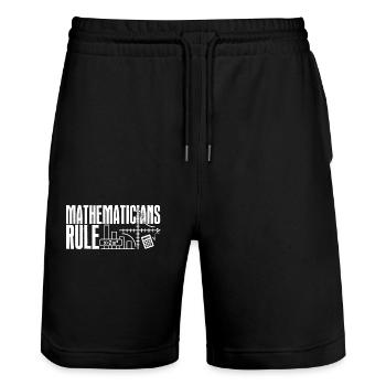 Mathematician Mathematicians Rule - Stanley/Stella Trainer Unisex Organic Jogging Shorts - black - Front - Nik (191cm) & Marisol (170cm)